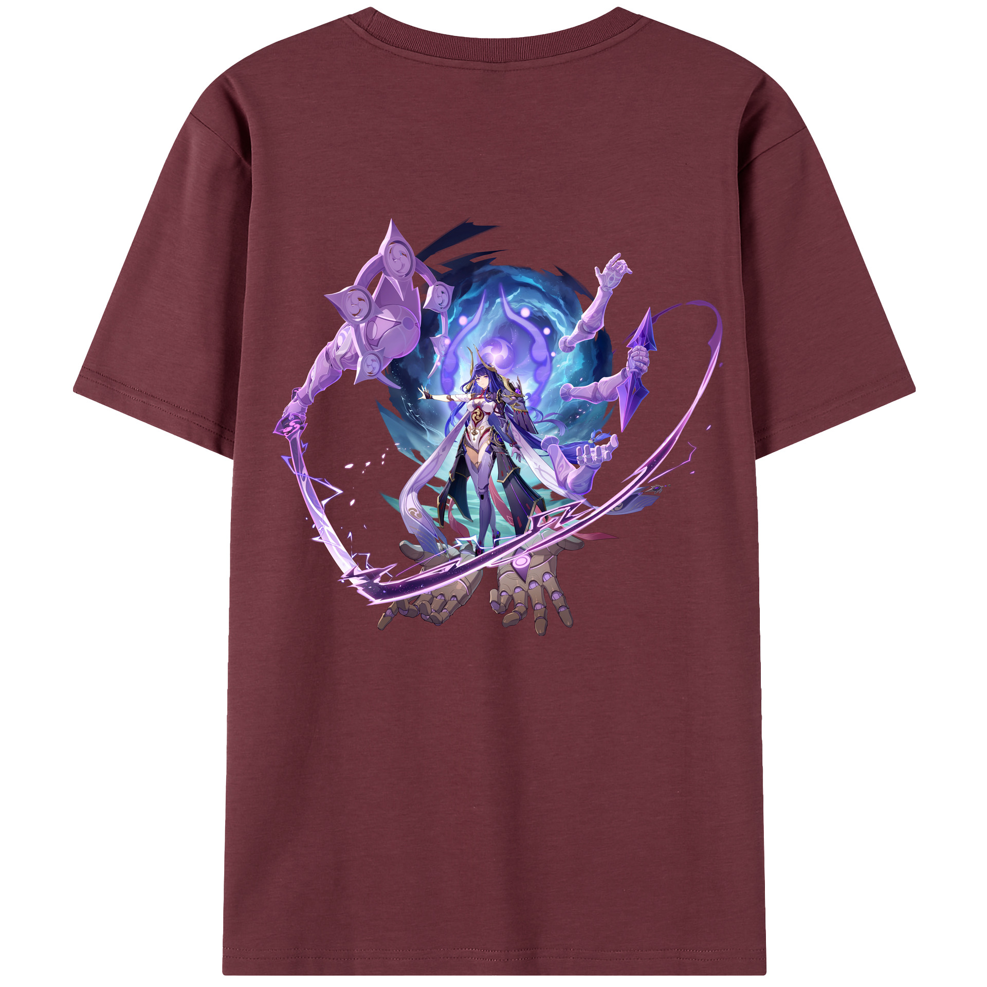 げんし神 雷電将軍 らいでんしょうぐん genshin Raiden Shogun 綿100％半袖Tシャツ（背面プリント）